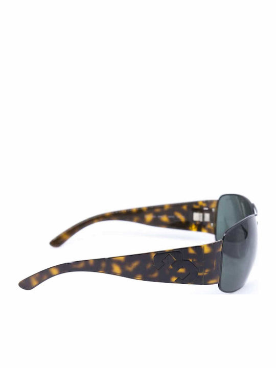 Ralph Lauren Men's Sunglasses with Brown Metal Frame and Green Lens 903871