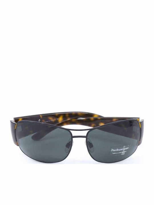 Ralph Lauren Men's Sunglasses with Brown Metal Frame and Green Lens 903871