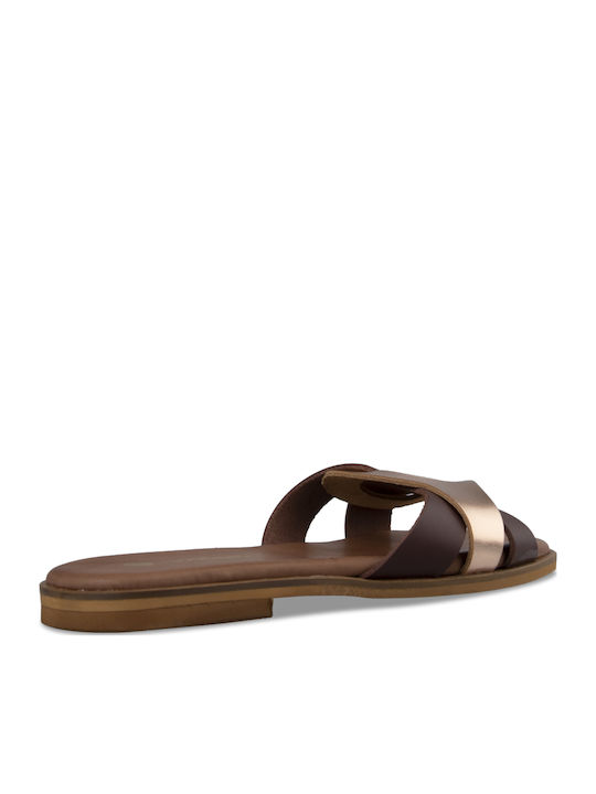 Women's Flat Sandals in Brown Color