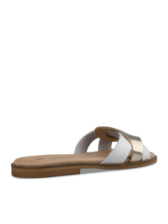 Women's Flat Sandals in White Color