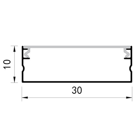 Eurolamp External Aluminum Profile for LED Strip 200x3x1cm