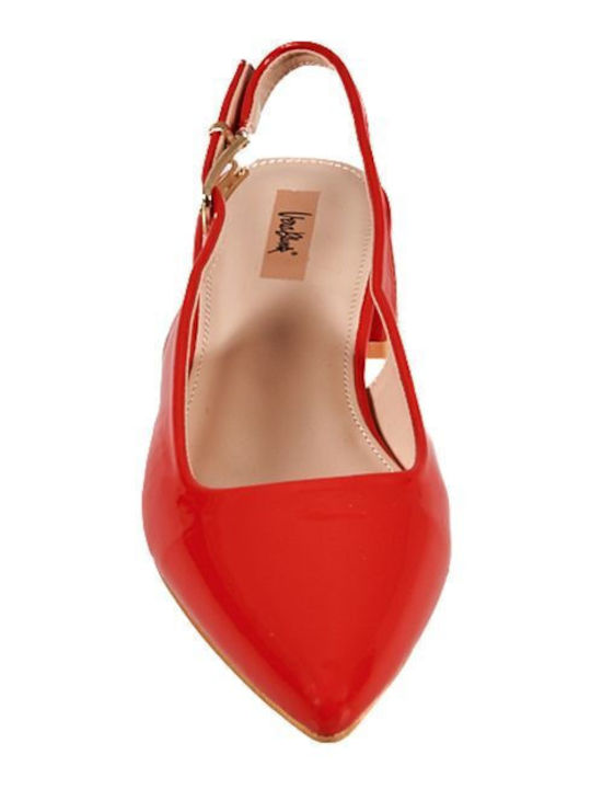 Pumps mit Riemchen & flacher Absatz Rot