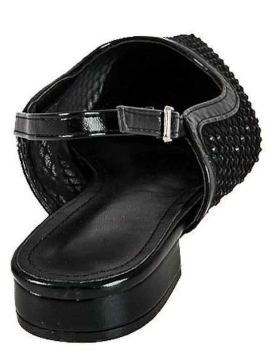 Black Low Heels with Strap