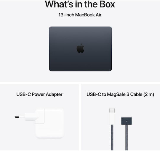 Apple MacBook Air 13.6" IPS Retina Display (M4-10-Core/16GB/512GB SSD/10-Core GPU) Midnight (GR Keyboard)