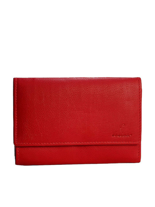 Small Leather Women's Wallet Classic with RFID Red