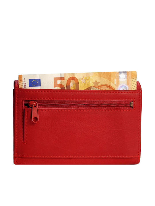 Small Leather Women's Wallet Classic with RFID Red