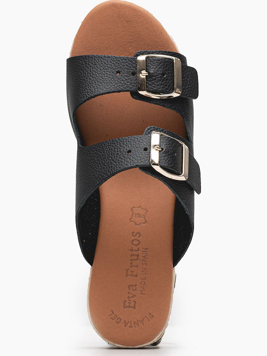 Women's Leather Platform Shoes Black
