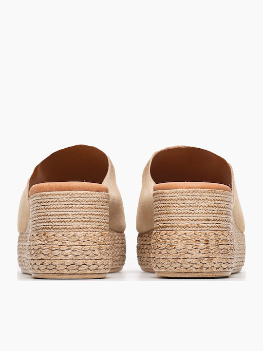 Damenplattformen Beige