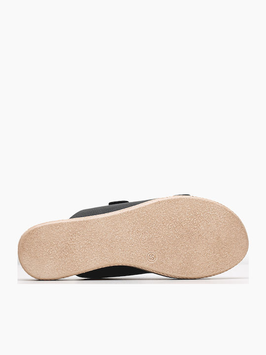 Women's Leather Platform Shoes Black