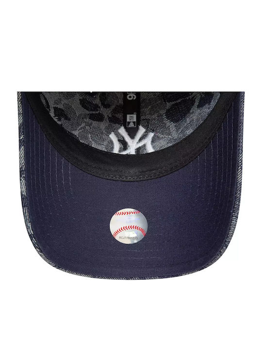 New York Yankees Women's Floral Denim Blue 9twenty Adjustable Cap Women's Hat Cotton Rayon Polyester Blue 60595384