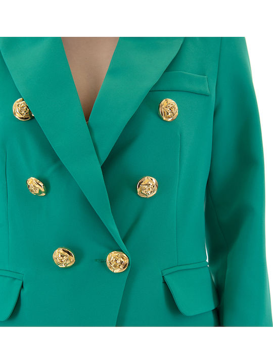 C. Manolo Women's Double Breasted Blazer Green (Green)