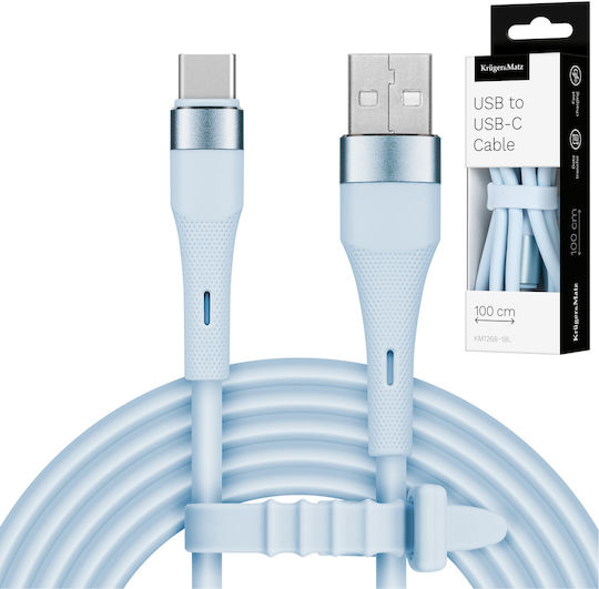 Usb Cable 1m Blue Silicone Type-c Kruger&matz Basic