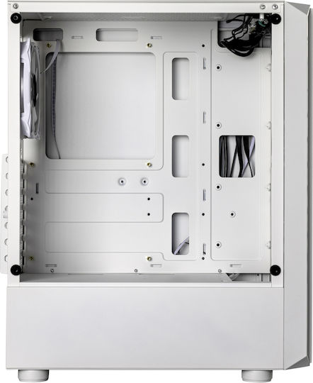 ProGaming Pro Gaming Bastion Midi Tower Computer Case with Side Window and ARGB Lighting White