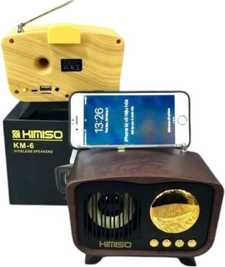 Kimiso KM-6 Ηχείο Bluetooth 10W με Ραδιόφωνο και Διάρκεια Μπαταρίας έως 3 ώρες Κίτρινο