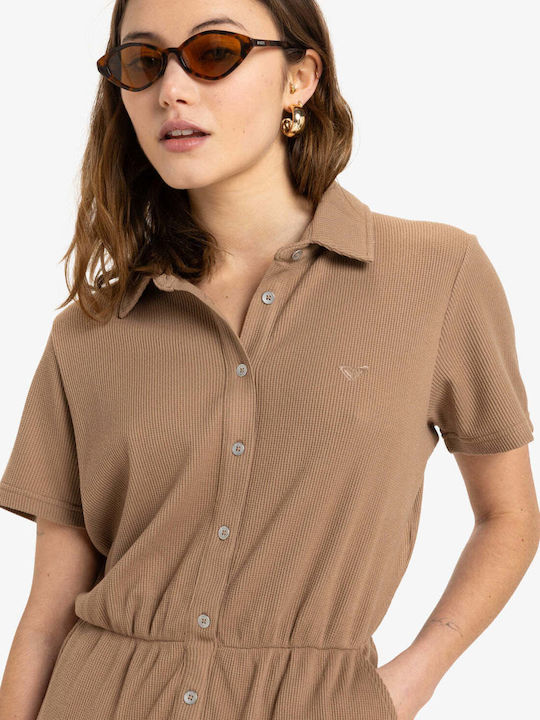 Blue Side Of The Sky Women's Short-sleeved One-piece Suit Blue