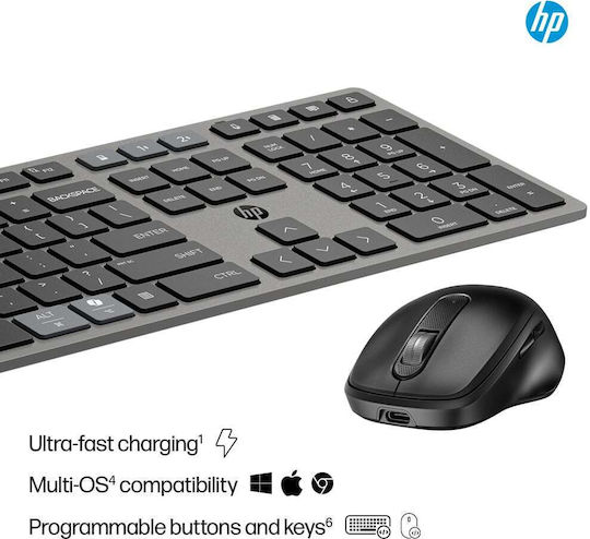 HP HP 725 Ασύρματο Bluetooth Σετ Πληκτρολόγιο & Ποντίκι International English
