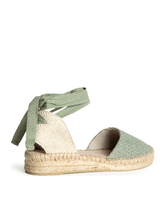 Women's Synthetic Leather Espadrilles Green