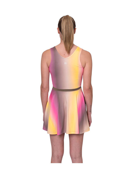 Bidi Badu Spectrum Women's Tennis Dress Light Brown Coral Yellow