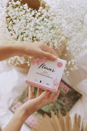 Flower Organic Cotton Σερβιέτες με Φτερά 10τμχ
