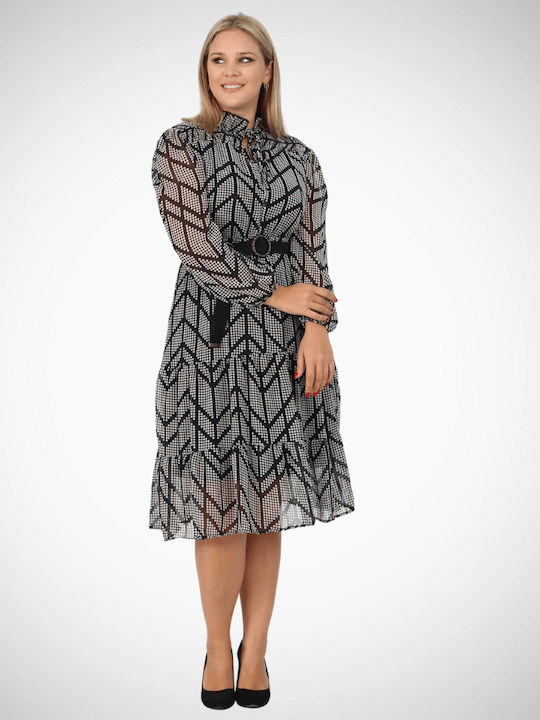 Midi Damenkleid für Hochzeit - Taufe Schwarz