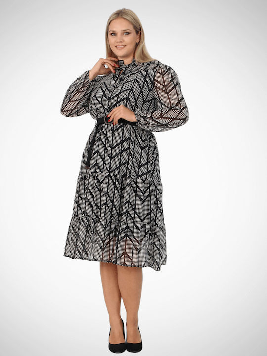 Midi Damenkleid für Hochzeit - Taufe Schwarz