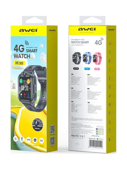 Awei Παιδικό Smartwatch H30 με GPS & Κάμερα Μπλε