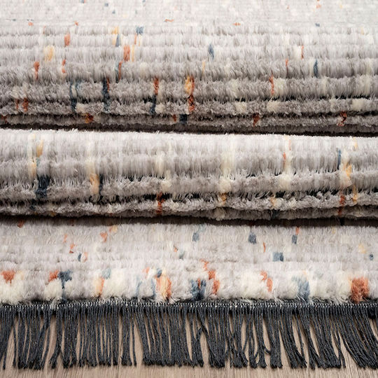 Newplan Cosy 187b Handgefertigt Teppich Rechteckig Synthetisch,Polyester/Cotton/Leather mit Fransen Gray