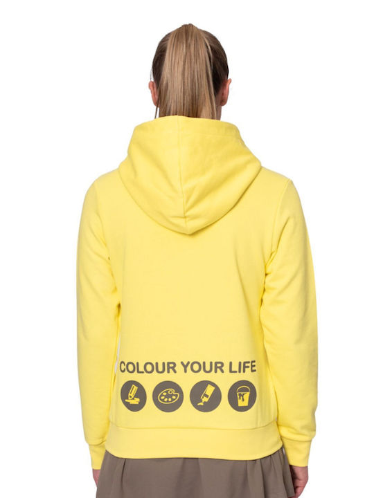 Γυναικείο Φούτερ με Κουκούλα Yellow