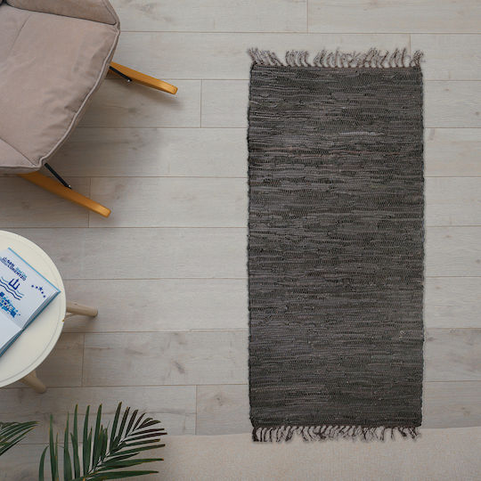 San Lorentzo 1372B Rug Outdoor Rectangular Leather with Fringes Coffee