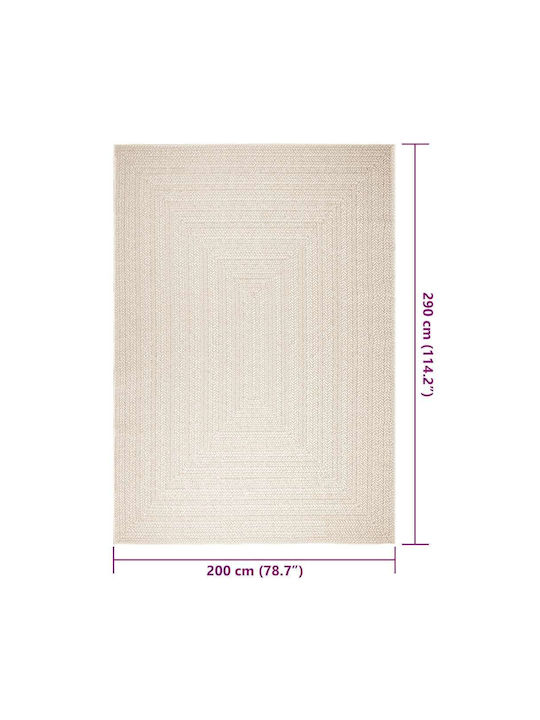 vidaXL Zizur Rug Outdoor Rectangular from Jute Cream