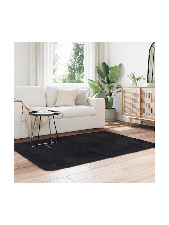 vidaXL Anti-slip Rug Rectangular Shaggy Black