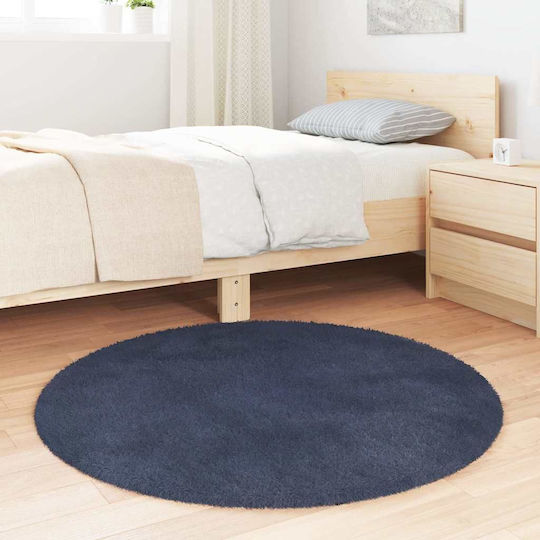 vidaXL Navarra Rutschfester Runder Shaggy-Teppich Blau Ø100 cm