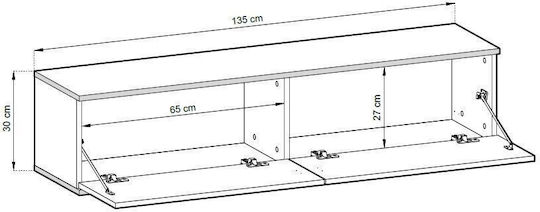 TV-Ständer Weiß M175xT32xH30cm