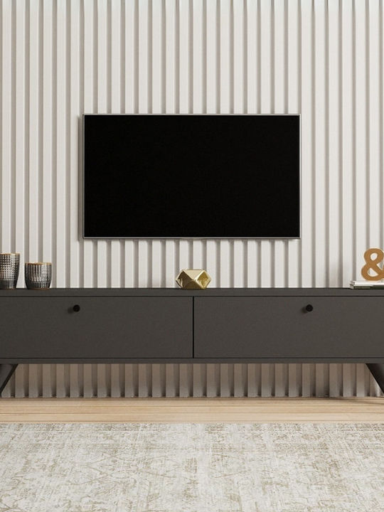 TV Stand Wooden Paris Charcoal L160xW25xH35cm