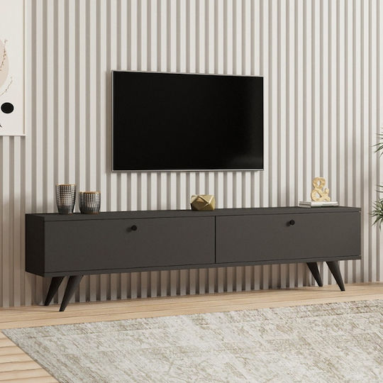 TV-Möbel Hölzernes Paris Charcoal L160xB25xH35cm