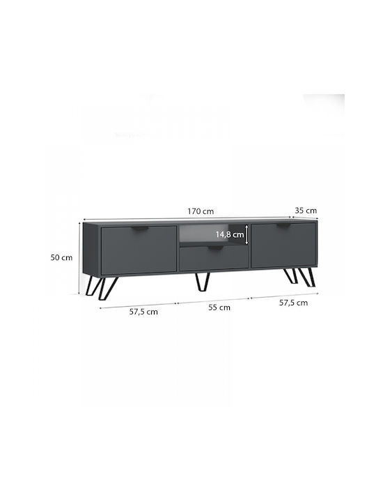 Stand TV Jasmine Gri L170xA35xÎ50cm