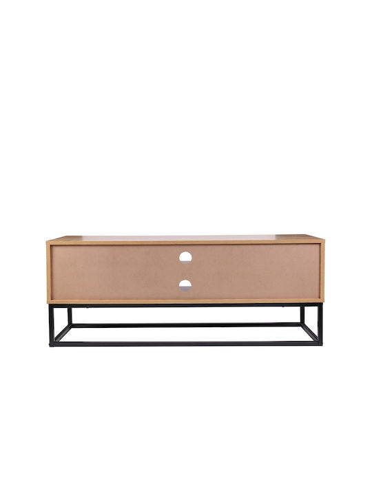 TV Stand Abbott Made of Solid Brown Wood L117xD39xH48cm