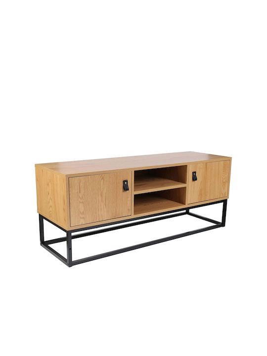 TV Stand Abbott Made of Solid Brown Wood L117xD39xH48cm