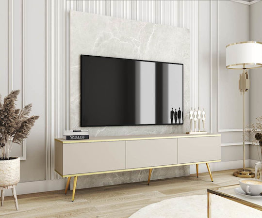 Έπιπλο Τηλεόρασης Loro Plus Μπεζ Μ175xΠ32xΥ30cm