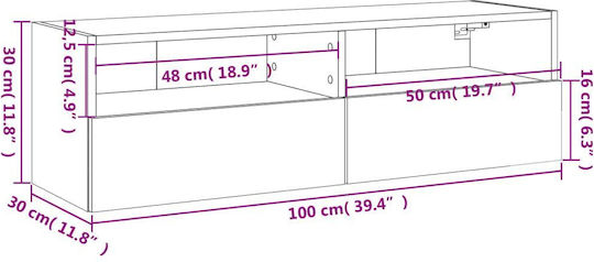 TV Stand Gray 100x30x30cm