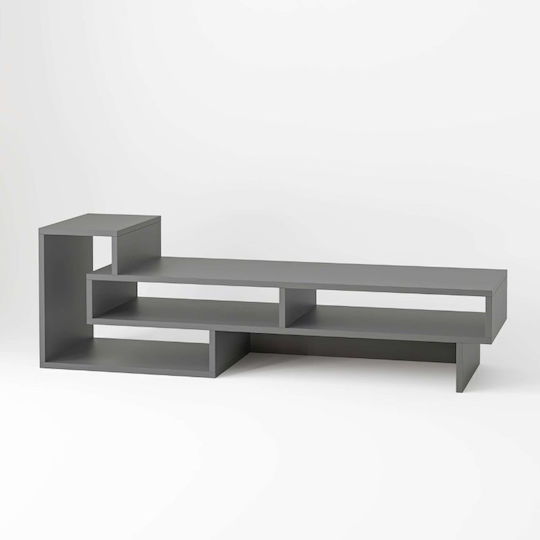 TV Stand Wooden Tetra Gray L136.7xW40xH42cm