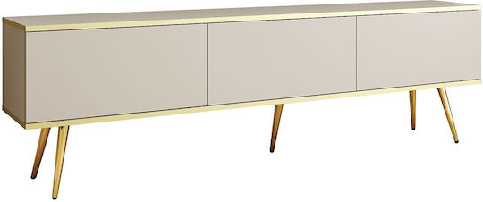 TV-Ständer Beige + Gold M135xT32xH53cm