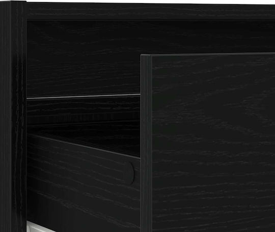 Stand TV Cu Iluminare LED Negru Stejar M75xA35,5xÎ25cm