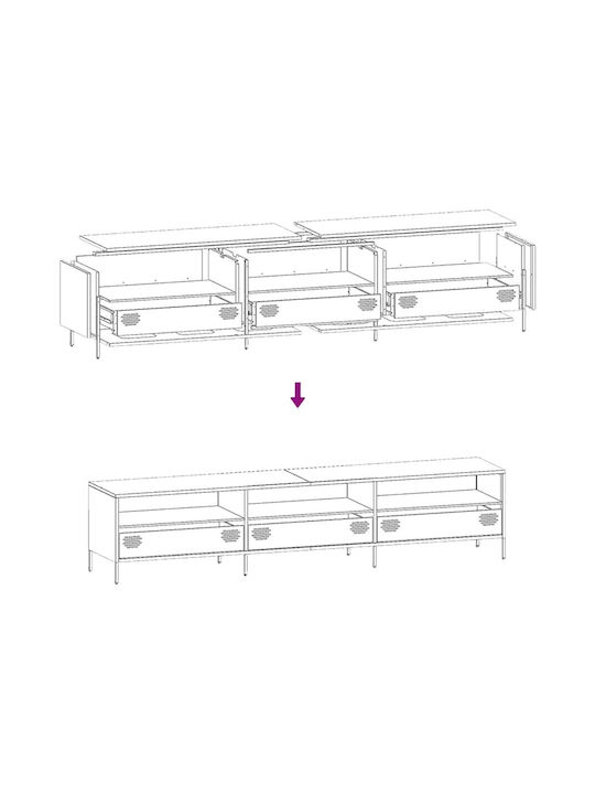 TV Stand Metal Pink L202xW39xH43.5cm