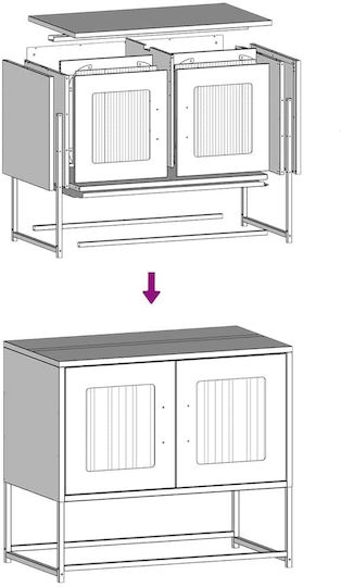 TV-Ständer Metall Rosa M68xT39xH60.5cm