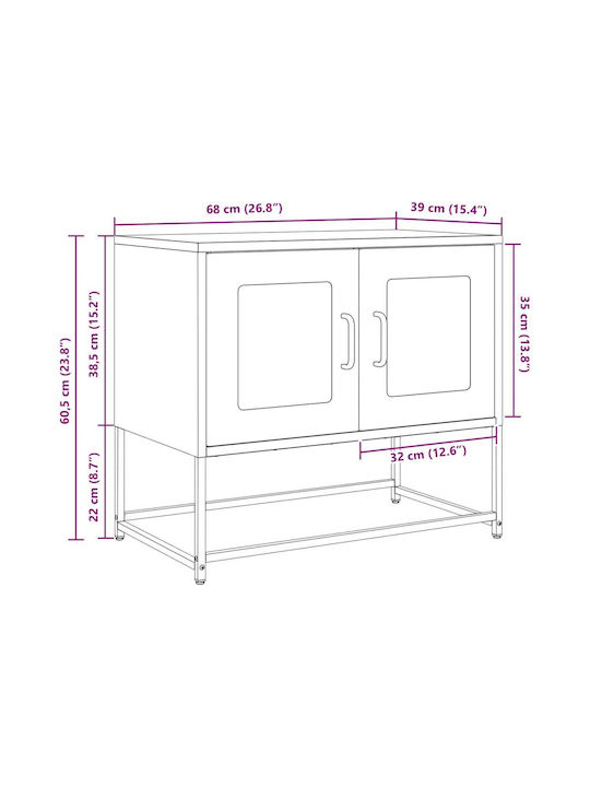 Metal TV Stand Anthracite M68xP39xH60.5cm