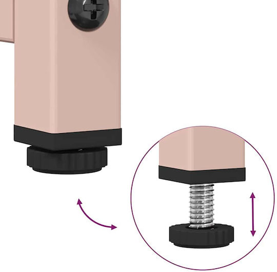TV-Ständer Metall Rosa M68xT39xH60.5cm