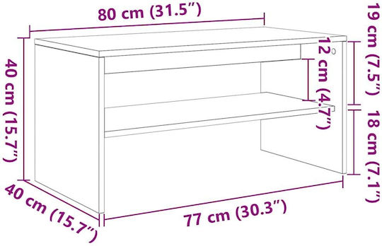 Έπιπλο Τηλεόρασης Καφέ Μ80xΠ40xΥ40cm