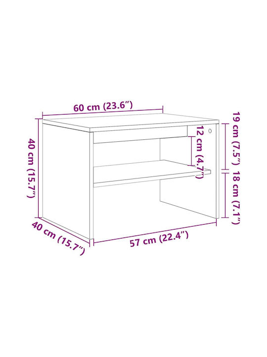 Έπιπλο Τηλεόρασης Καφέ Μ60xΠ40xΥ40cm