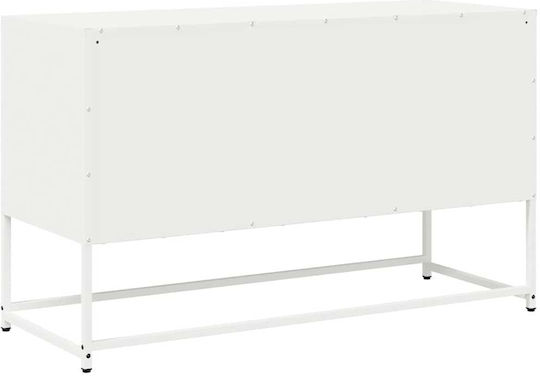 Metal TV Stand White M100.5xD39xH60.5cm